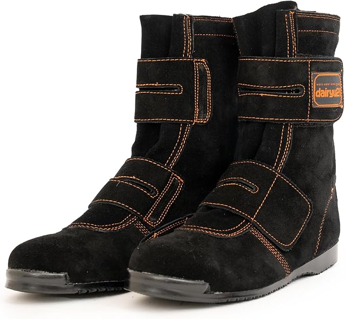 Amazon | [dairyu21] 安全靴 高所作業用 ベロア B609 JIS規格 (黒×黄緑